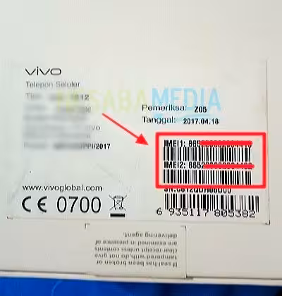Mengecek IMEI VIVO dari Kotak Kemasan